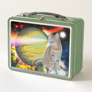 Laser-Cat Mossbody Metal Lunchbox