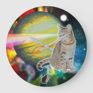 Laser-Cat Mossbody Wall Clock