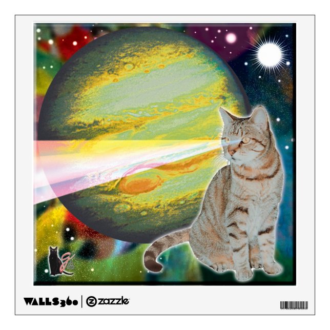 Laser-Cat Mossbody Wall Sticker (Front)