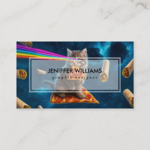 Laser Cat Pizza Party                              Business Card