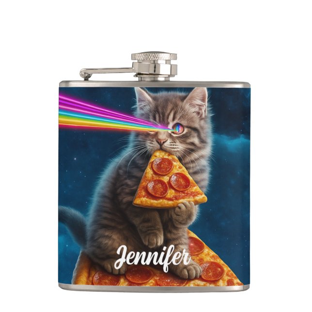 Laser Cat Pizza Party                              Flask (Front)