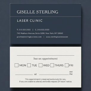 Laser Clinic Office Appointment Reminder Card