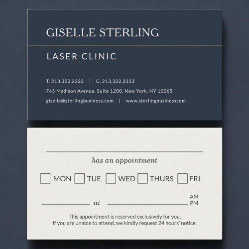 Laser Clinic Office Appointment Reminder Card