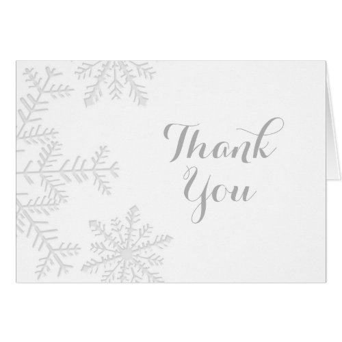 Laser Cut Silver Snowflakes Winter Thank You Card