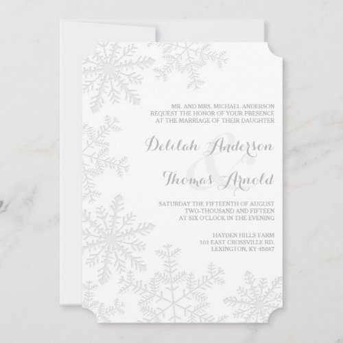 Laser_Cut Snowflakes Elegant Winter Wedding Invite