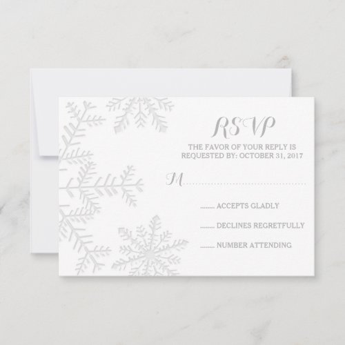Laser_Cut Snowflakes Elegant Winter Wedding RSVP