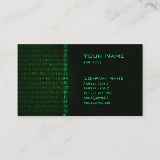 Customizable Laser Data scan Business Card
