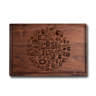 Laser Engraved Cutting Board w/Whimsical Design