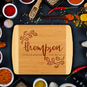 Laser Engraved Decorative Bamboo Cutting Board