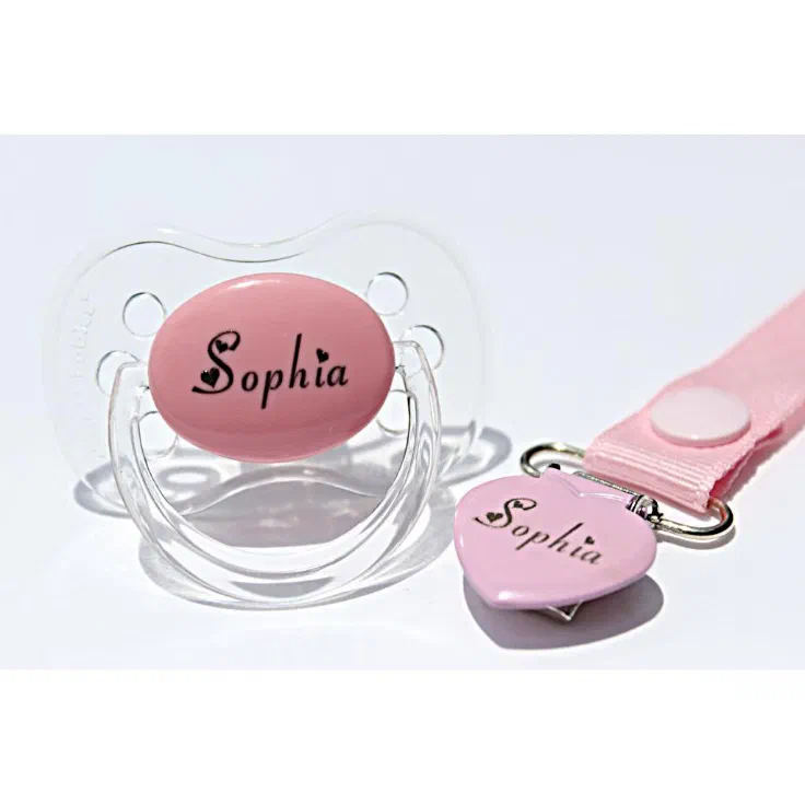 Laser Engraved Dishwasher Safe Clip & Pacifier Zazzle