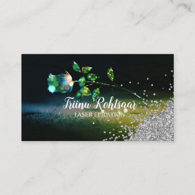 LASER EPILATION Glitter Sparkling Business Card (Front)