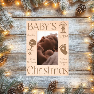 Laser Etched Baby 1st Christmas   Picture Frame