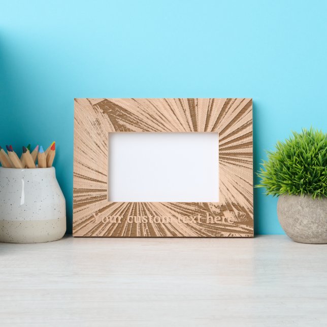 Laser etched picture frame with palm leaf design engraved frames (Front)