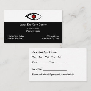 Laser Eye Doctor Vision Care Appointment Business Card