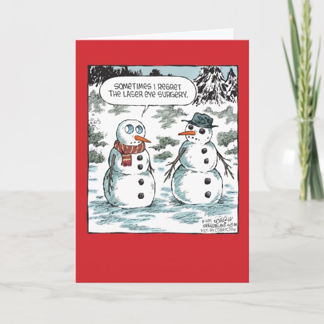Laser Eye Surgery Christmas Joke Paper Card (Front)
