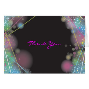 LASER GLOW Bar Bat Mitzvah Folded Thank You Card