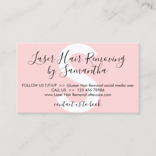 Laser Hair Removal Aftercare Instruction Business Card