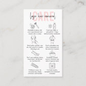 Laser Hair Removal Aftercare Instructions Pink Business Card (Front)
