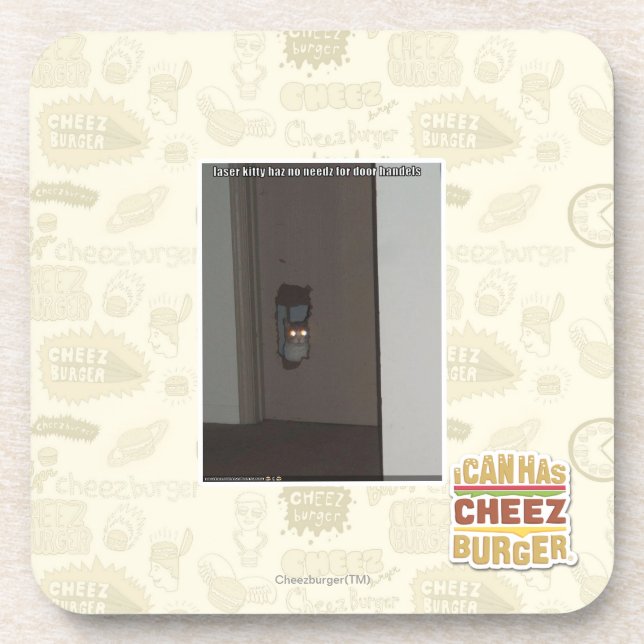 Laser Kitty Drink Coaster (Front)