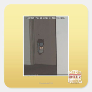 Laser Kitty Square Sticker