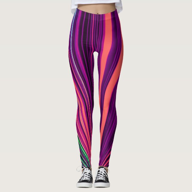 Laser Lights Leggings Pink and Purple (Front)