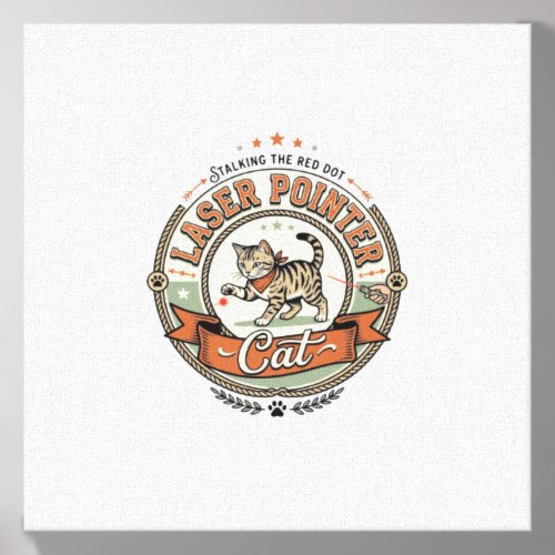 Laser Pointer Cat Laser Pointer Cat Vintage Vector Canvas Photo Tile