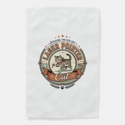 Laser Pointer Cat Laser Pointer Cat Vintage Vector Garden Flag