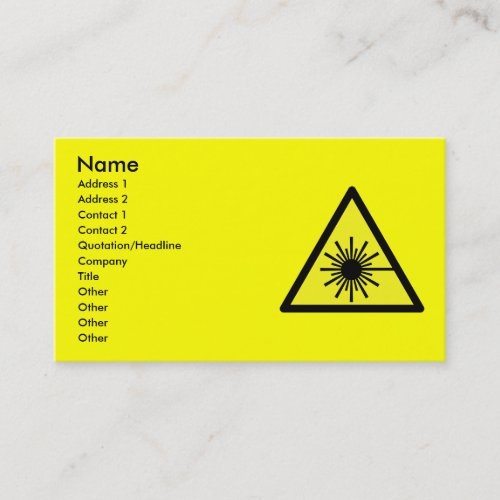 Laser_Radiation Business Card Template