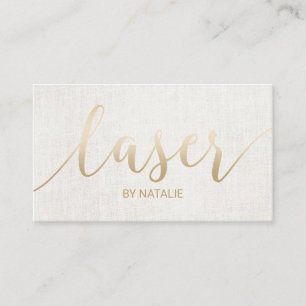 Laser Remedy Beauty Esthetician Gold Typography Business Card