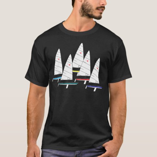 Laser Sailboats Racing T_Shirt