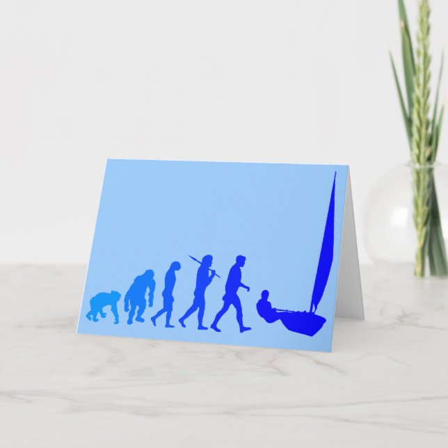 laser sailing sailors blue sail gifts and tees card (Front)