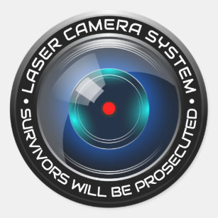Laser Security Camera Surveillance System Home Car Classic Round Sticker