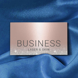 Laser & Skin Beauty Salon Esthetician Rose Gold Business Card