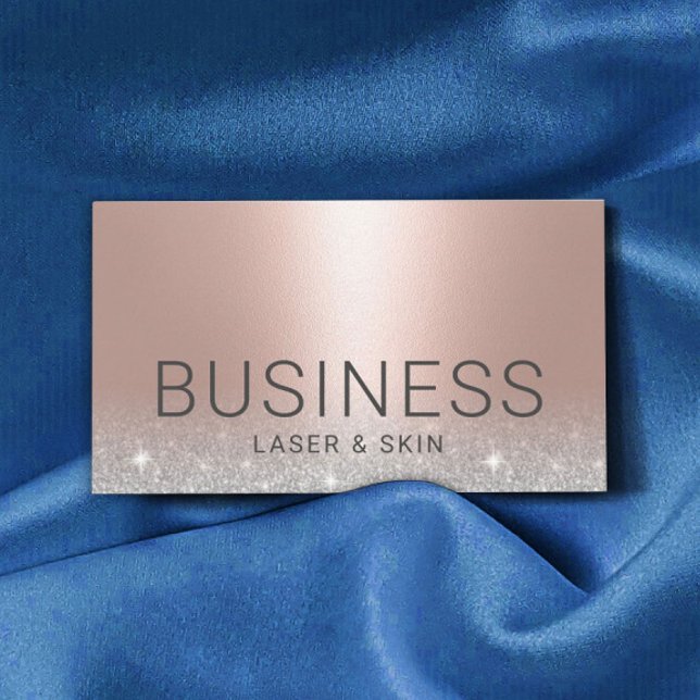 Laser & Skin Beauty Salon Esthetician Rose Gold Business Card (Creator Uploaded)