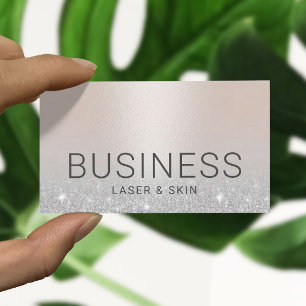 Laser & Skin Beauty Salon Esthetician Silver Business Card
