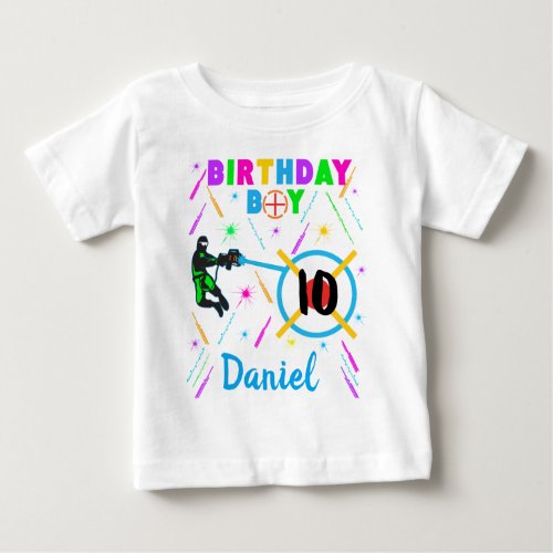 Laser Tag Birthday Boy Party Gamer Gaming  Baby T_Shirt