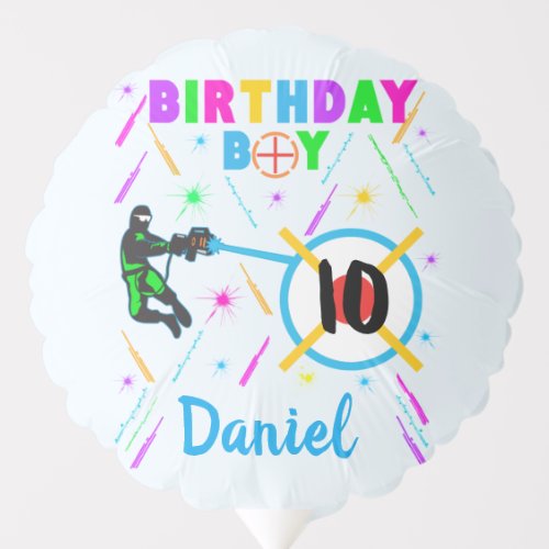 Laser Tag Birthday Boy Party Gamer Gaming  Balloon