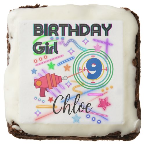 Laser Tag Birthday Girl Party Colorful  Brownie