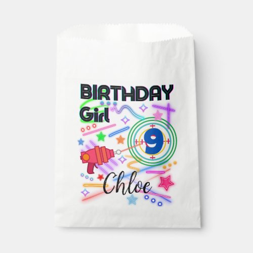 Laser Tag Birthday Girl Party Colorful  Favor Bag
