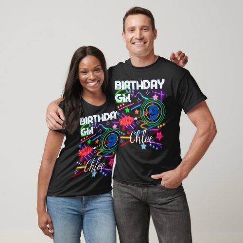 Laser Tag Birthday Girl Party Colorful Matching T_ T_Shirt