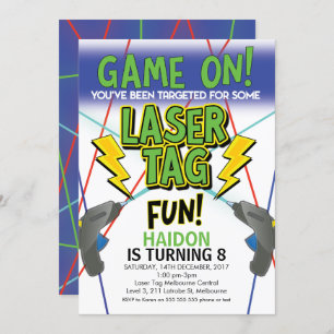 Laser Tag Birthday Invitation