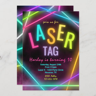 Laser Tag Birthday Invitation Girl Laser Tag