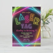 Laser Tag Birthday Invitation | Girl Laser Tag (Standing Front)