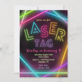 Laser Tag Birthday Invitation | Girl Laser Tag (Front)