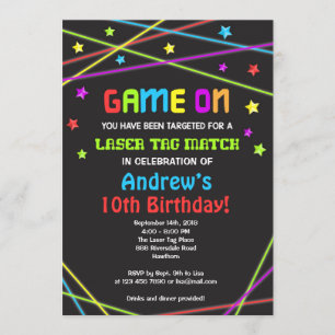 Laser Tag Birthday Invitation, Laser Tag Invite