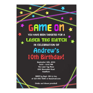 Laser Zone Party Invitations 2
