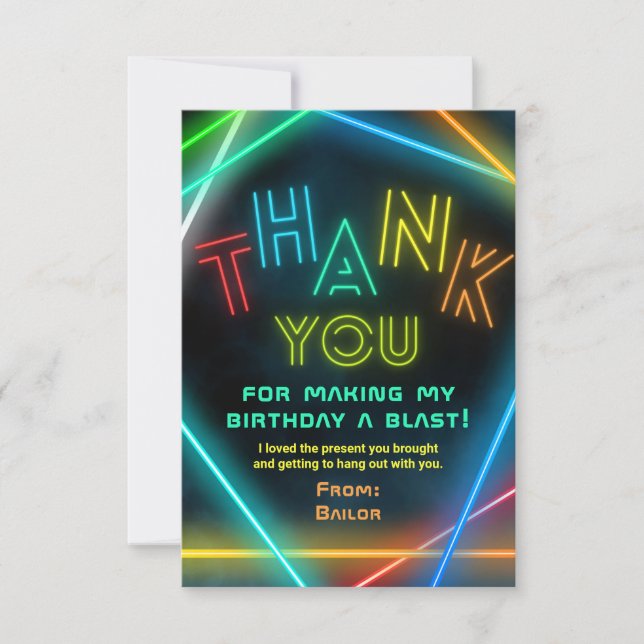 Laser Tag Birthday Invitation | Laser Tag Party (Front)