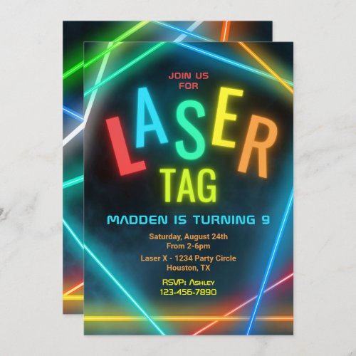 Laser Tag Birthday Invitation  Laser Tag Party