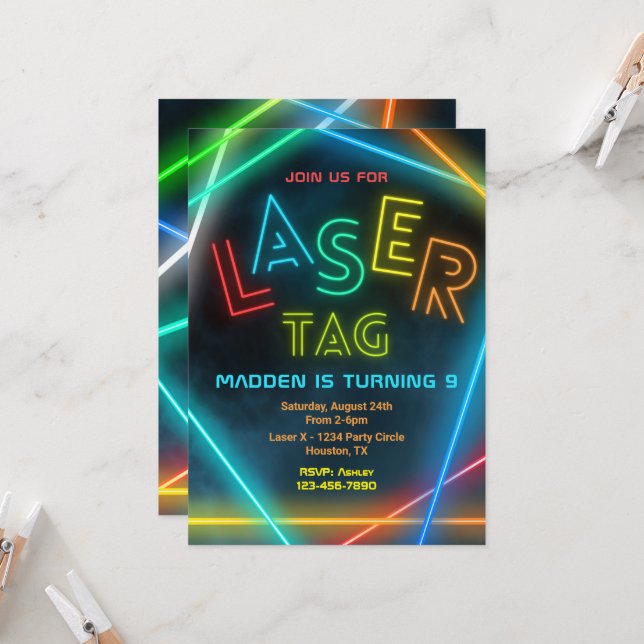laser quest party invite template
