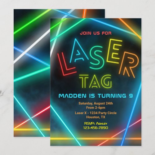 Laser Tag Birthday Invitation | Laser Tag Party